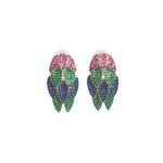 Tricolor Leaf Cascade Earrings