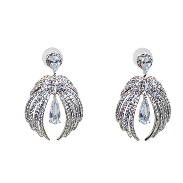 Angelic Diamond Wing Drop Earrings