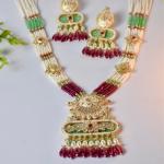 Royal Ruby Emerald Pearl Set