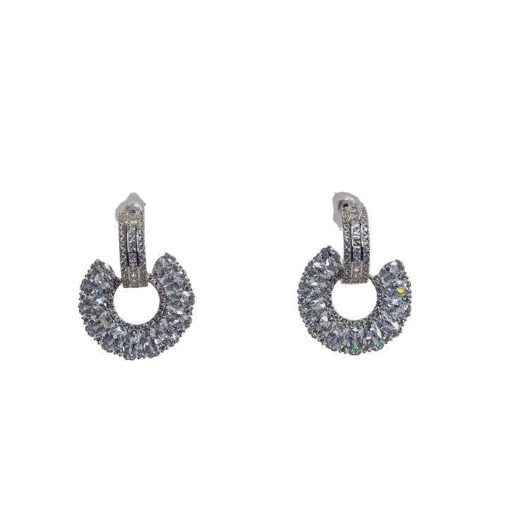 Elegant Circular Diamond Hoop Earrings