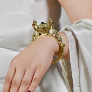 Peacock Desgin Gold Kada