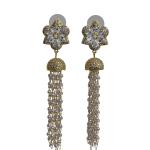 Elegant Flower and Pearl Drop Earrings